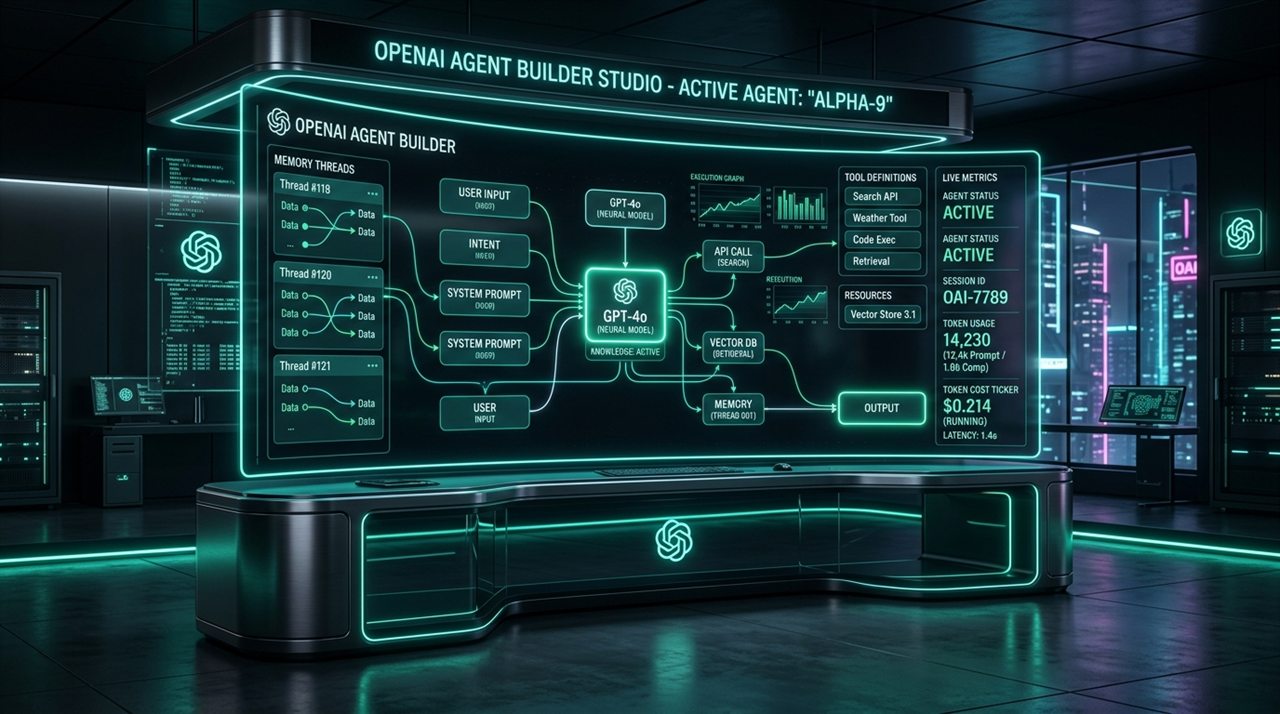 OpenAI Agent Builder architecture diagram and multi-agent workflow